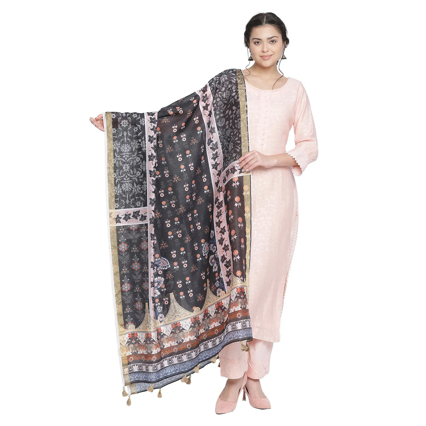 Pink Woven Design Unstitched Suit Co-ords Set