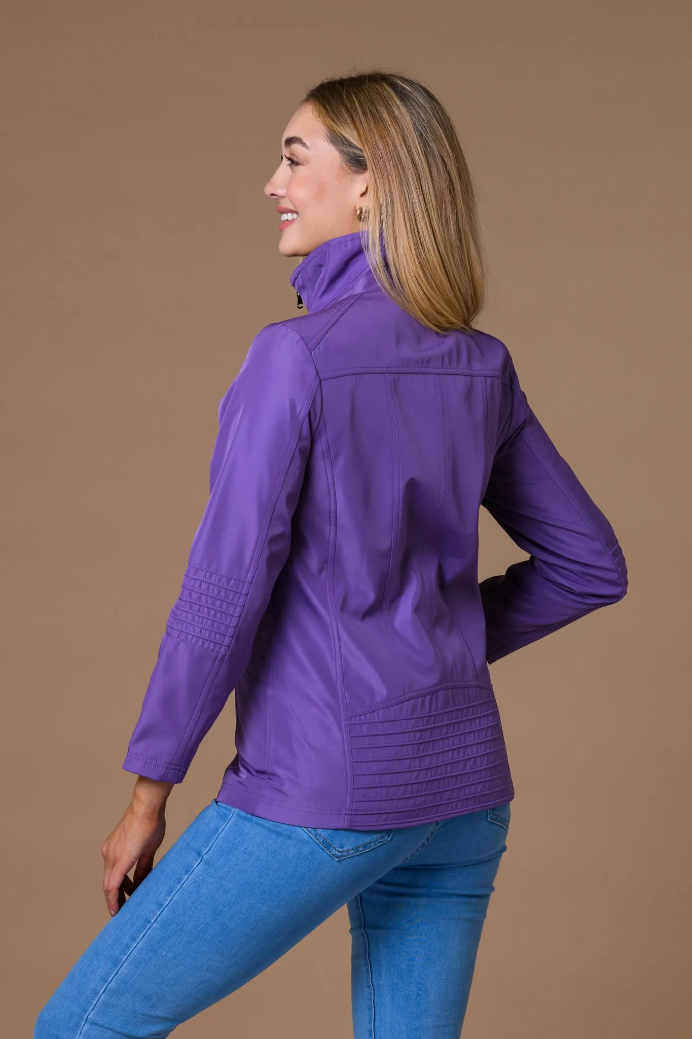 Print Lining Zip Jacket