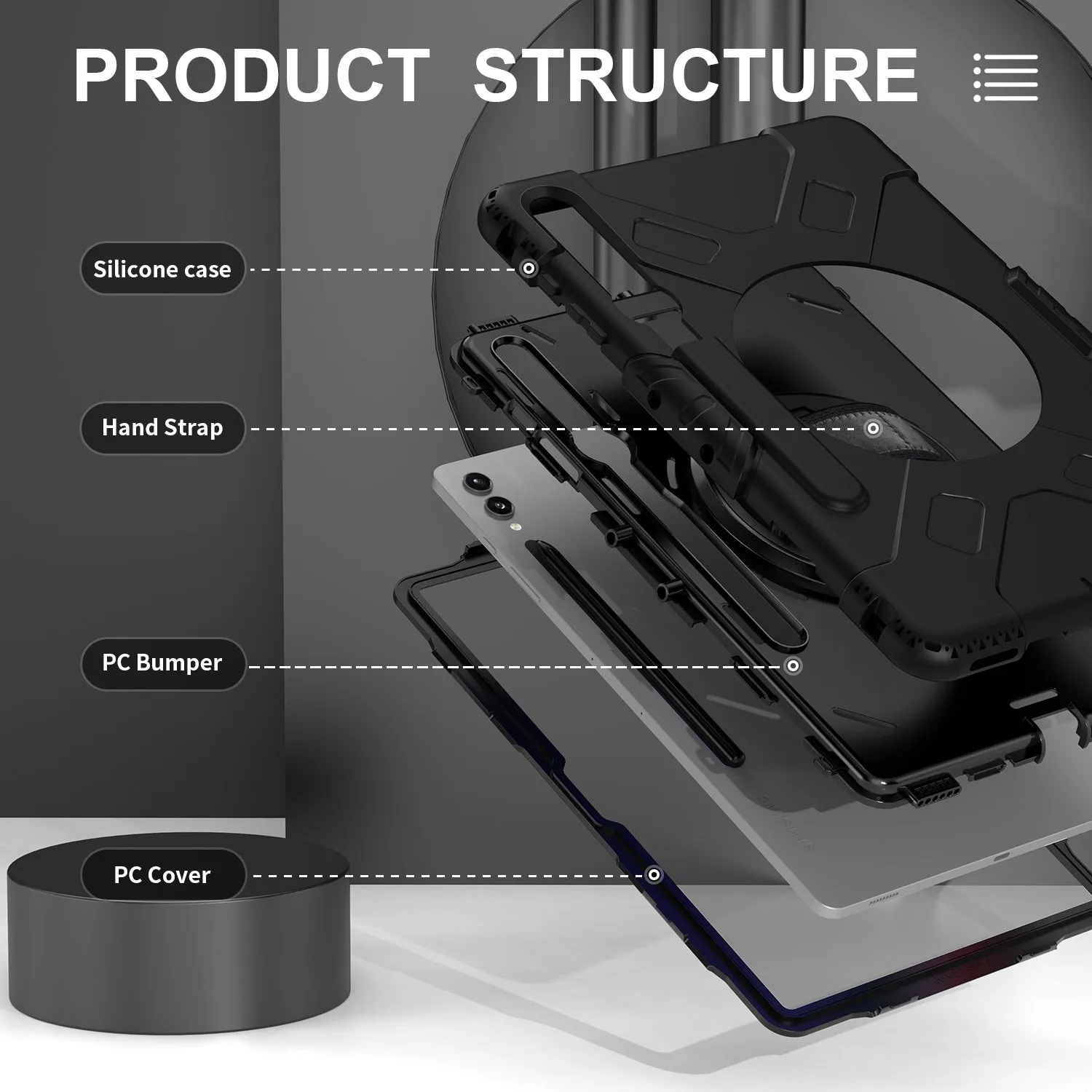 PTC Select Samsung Galaxy Tab S9  Case Rugged Protection Black