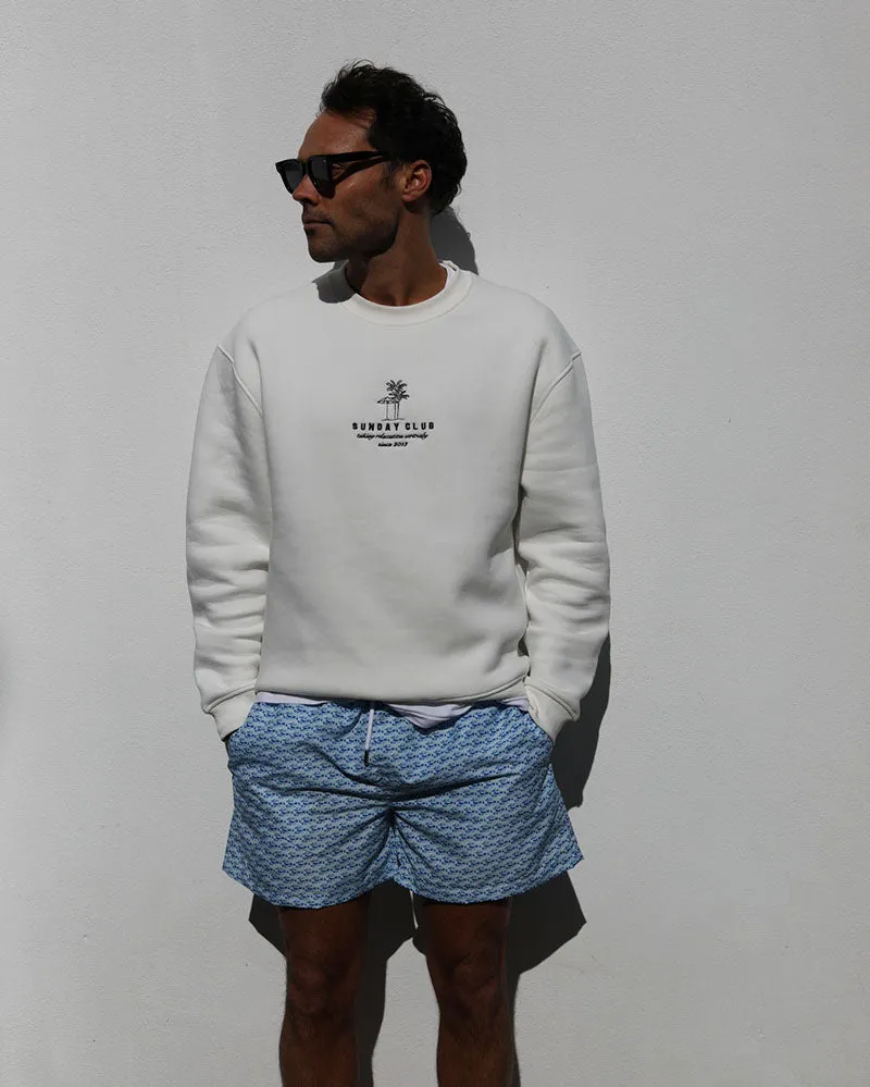 Mens Premium Pale Blue Queuing Lobsters Swim Shorts