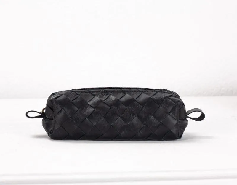 REC case - Black handweaved leather