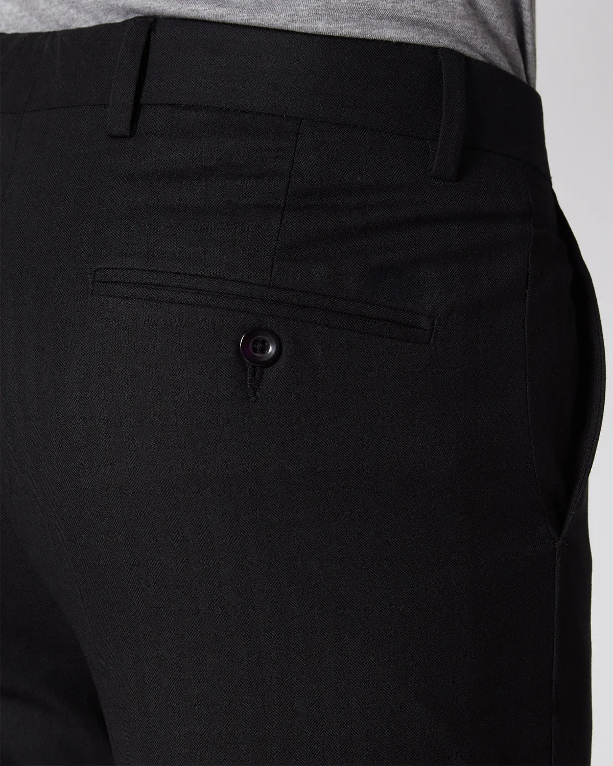 Regent Herringbone Dress Pants - Black