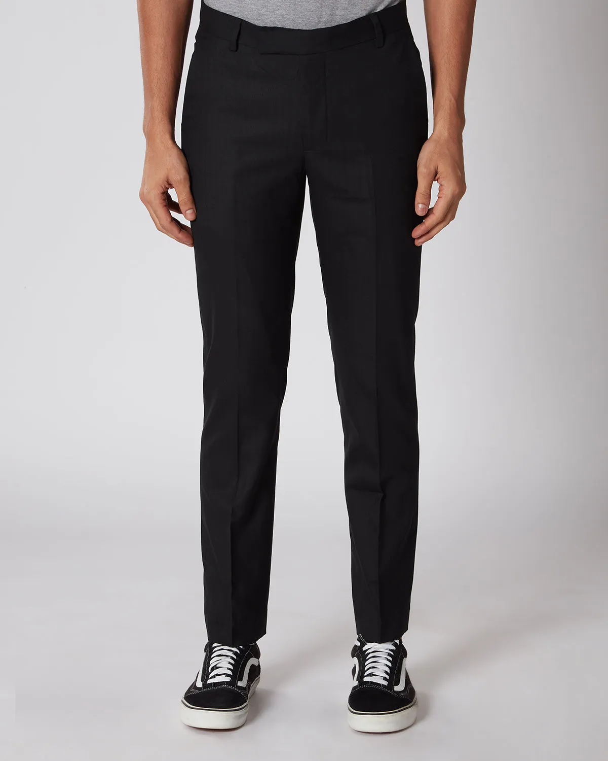 Regent Herringbone Dress Pants - Black