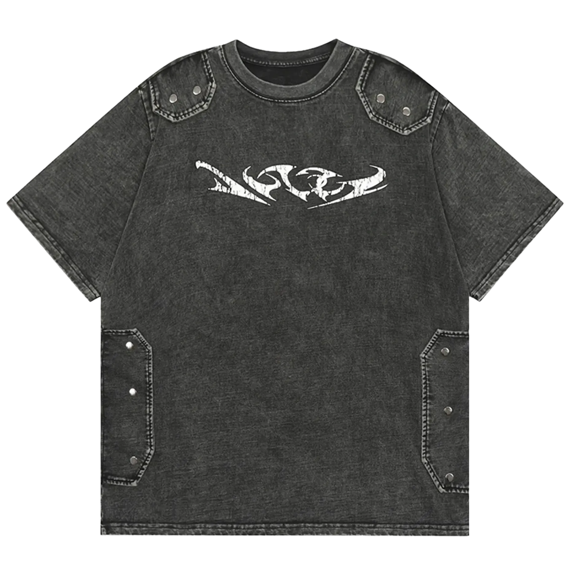 'Reinforced' Stonewash Cotton T-Shirt