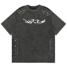 'Reinforced' Stonewash Cotton T-Shirt