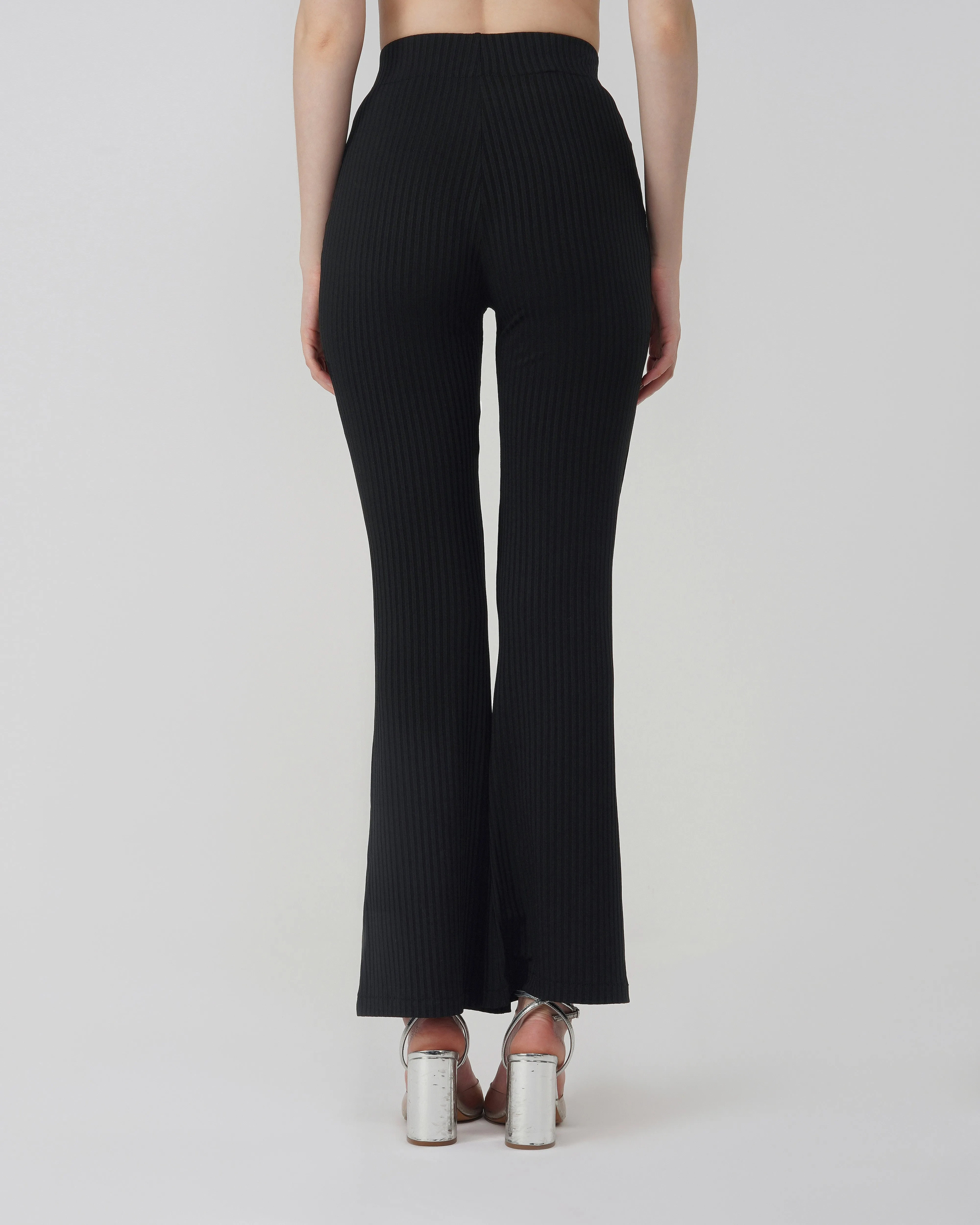RIBBED FLARED TROUSER
