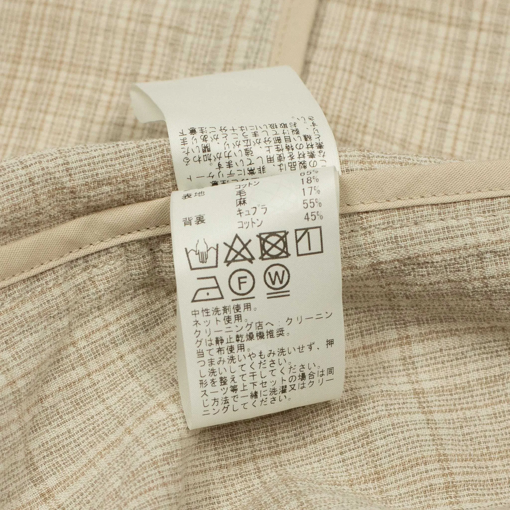 Single-breasted comfort jacket in natural check cotton wool linen
