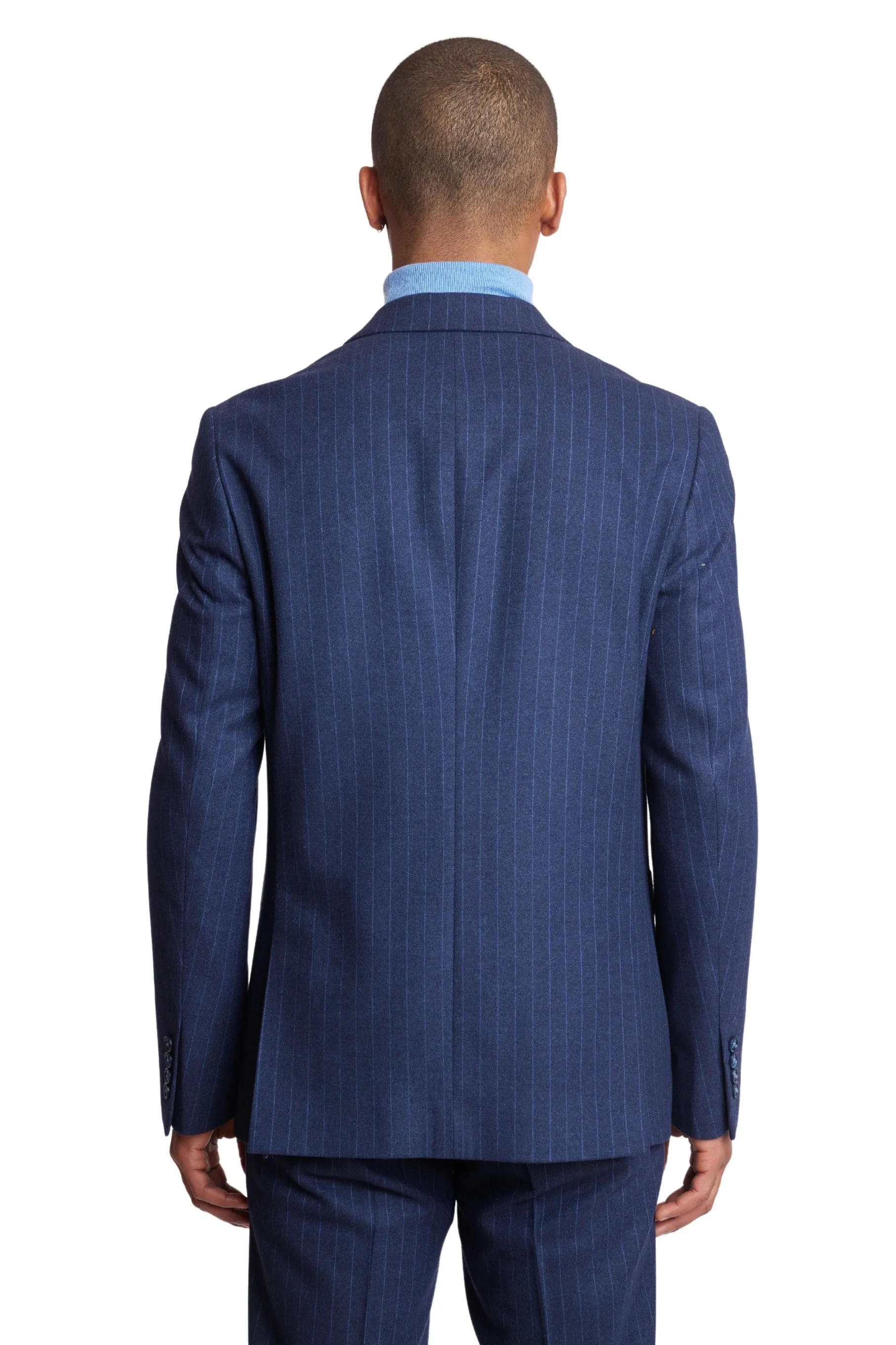 Soho Peak DB Jacket - slim - Navy Pinstripe Flannel