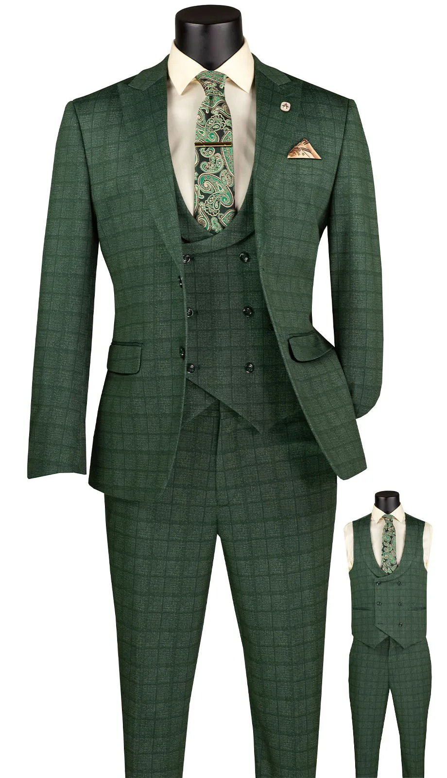 Vinci SV2W-8-GRN Mens Suit