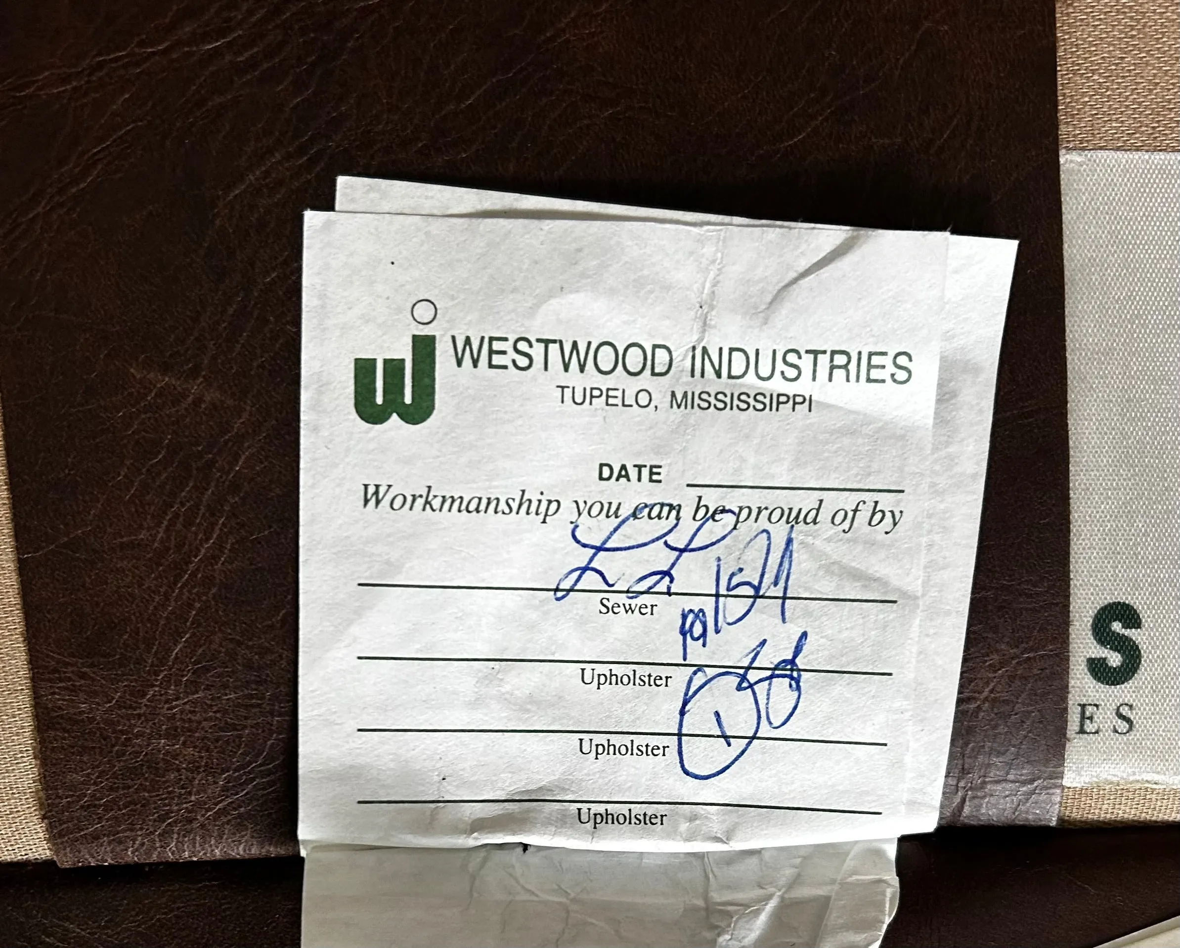Westwood Industries Custom Furniture Leather Tufted Armchair