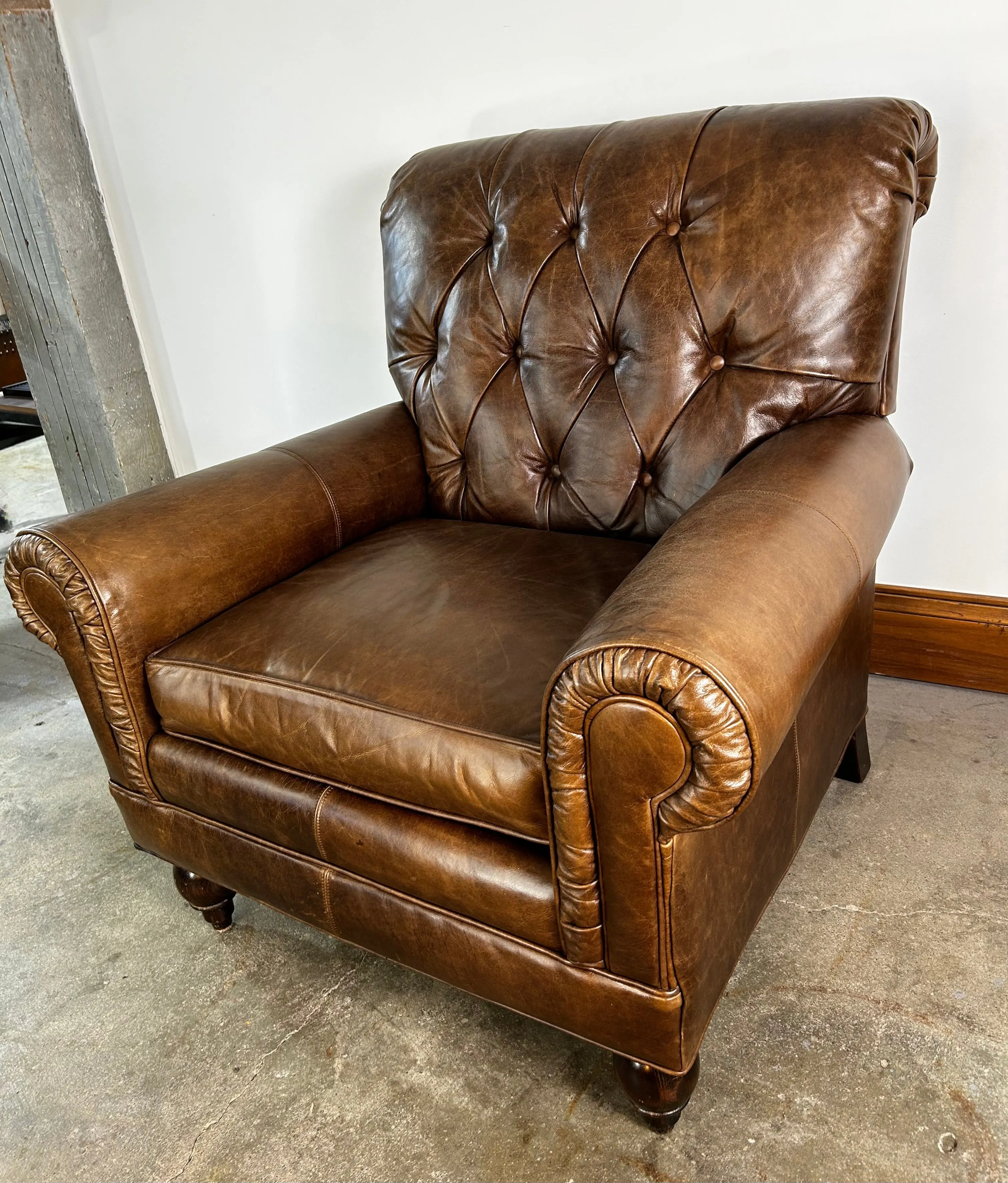 Westwood Industries Custom Furniture Leather Tufted Armchair