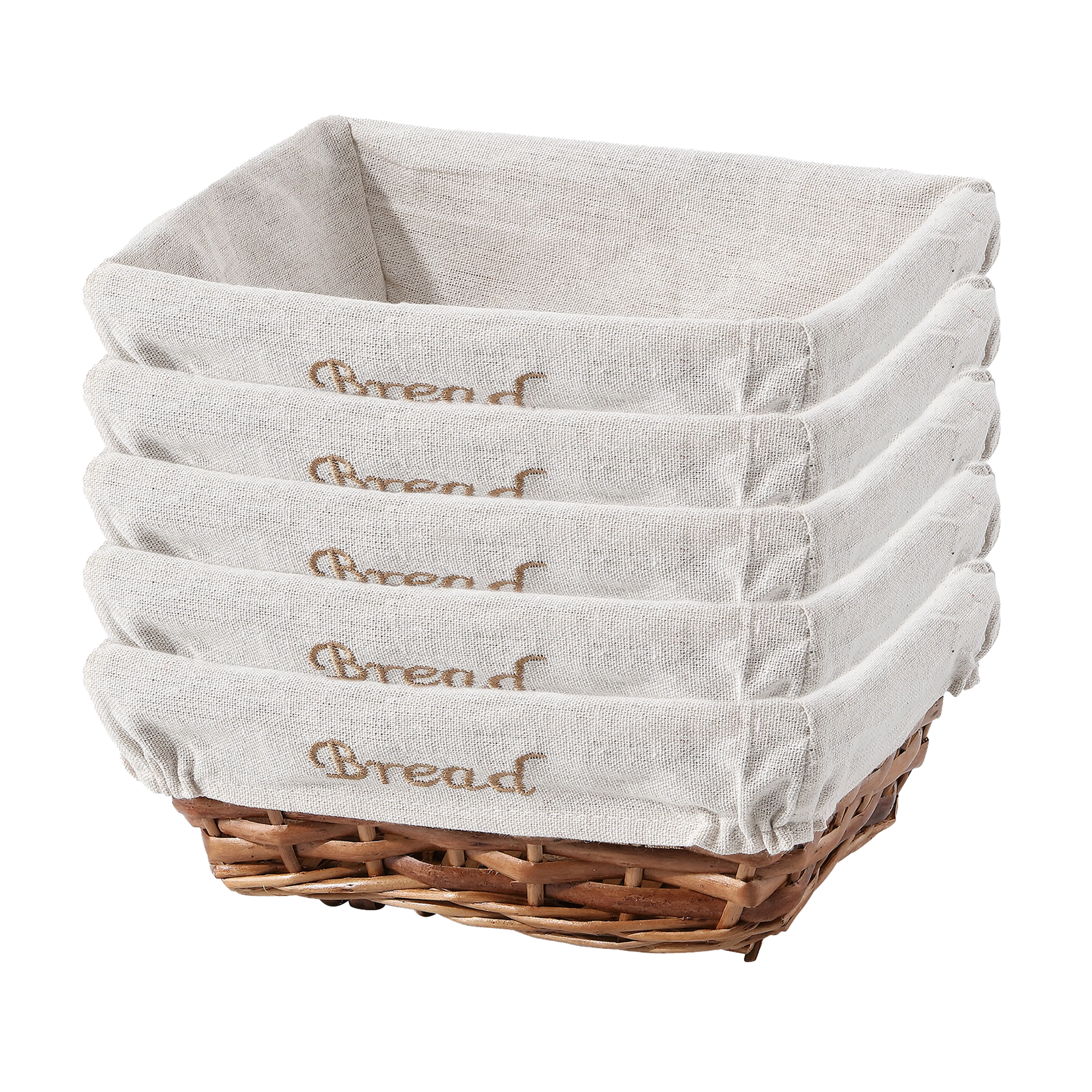 Wicker Bread Basket with Lining